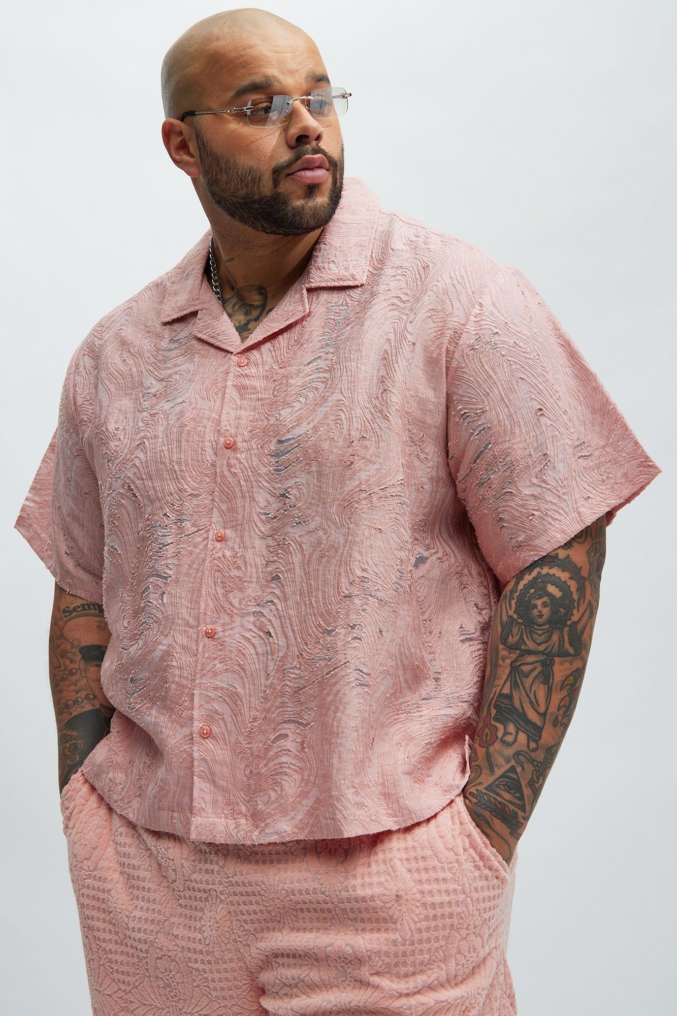Mirage Textured Shirt - Pink sold by Fashion Nova product image thumbnail 4