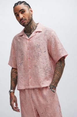 Mirage Textured Shirt - Pink sold by Fashion Nova