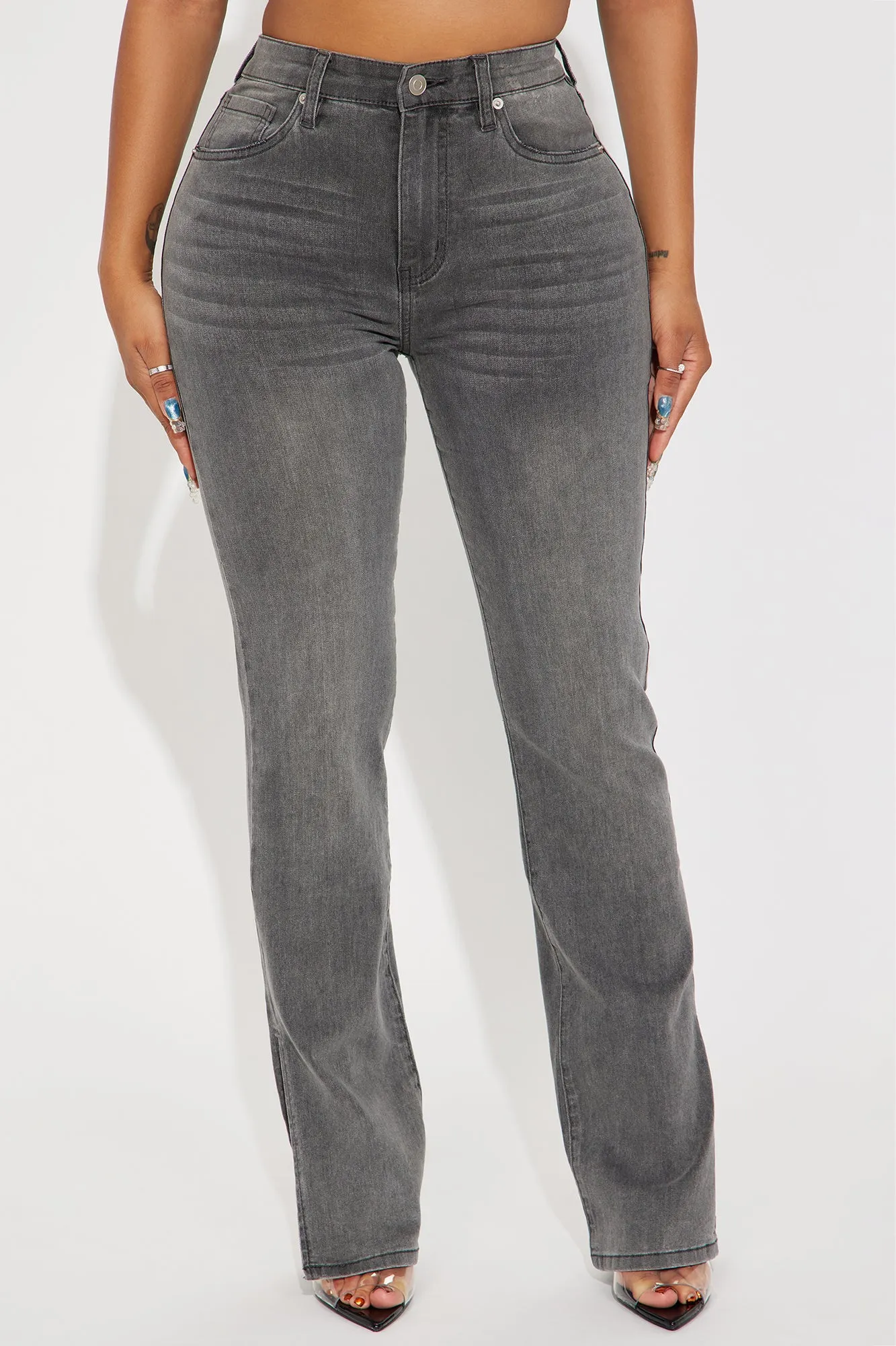 Killing 'Em Softly Side Split Jean - Grey sold by Fashion Nova product image thumbnail 2