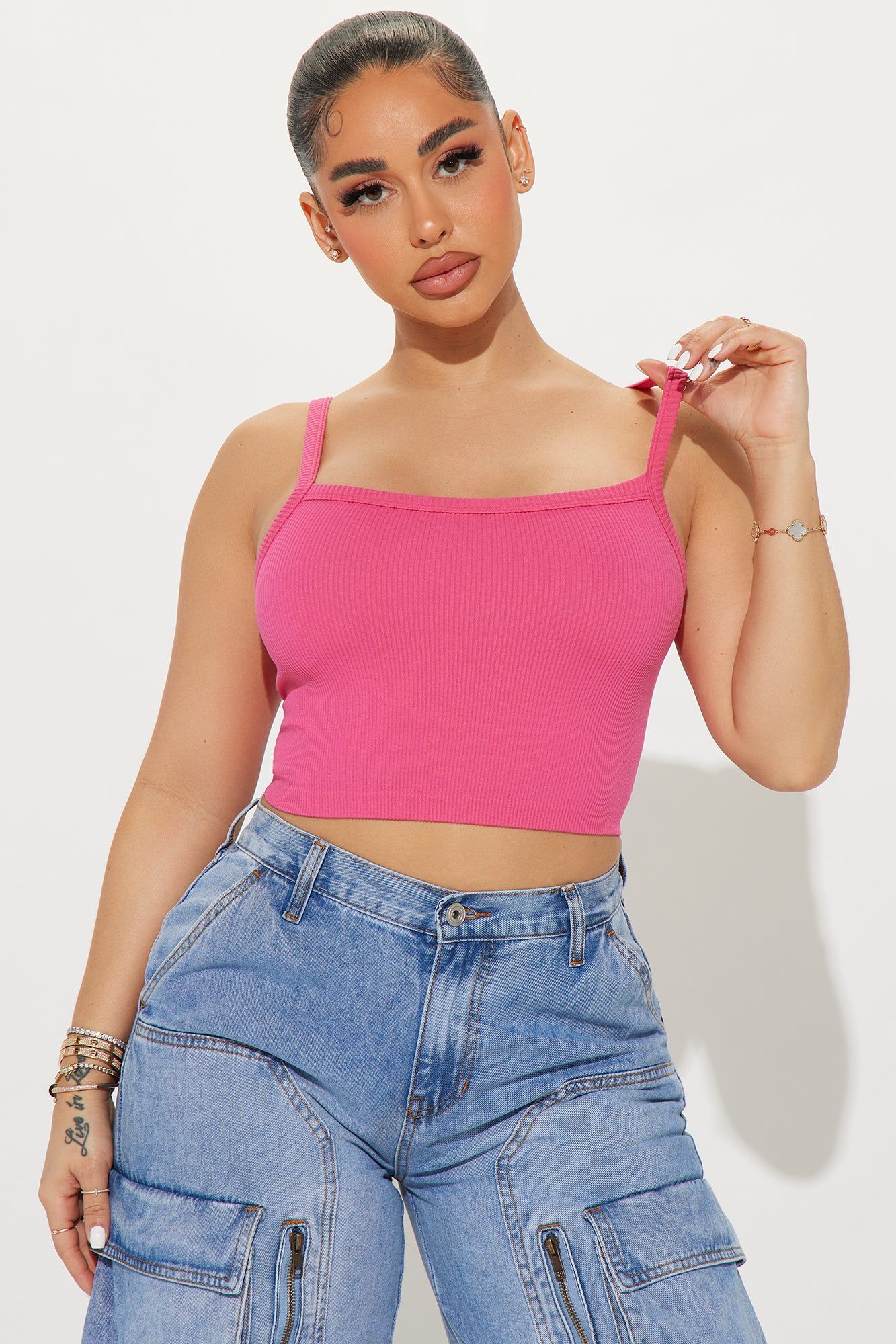 Everyday Cutie Ribbed Seamless Cami - Fuchsia sold by Fashion Nova