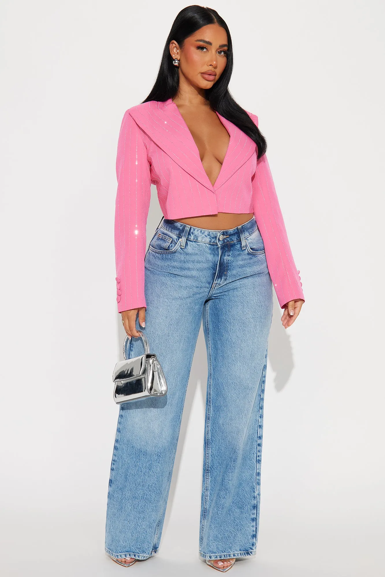 Catch Your Eye Rhinestone Blazer - Pink sold by Fashion Nova product image thumbnail 2