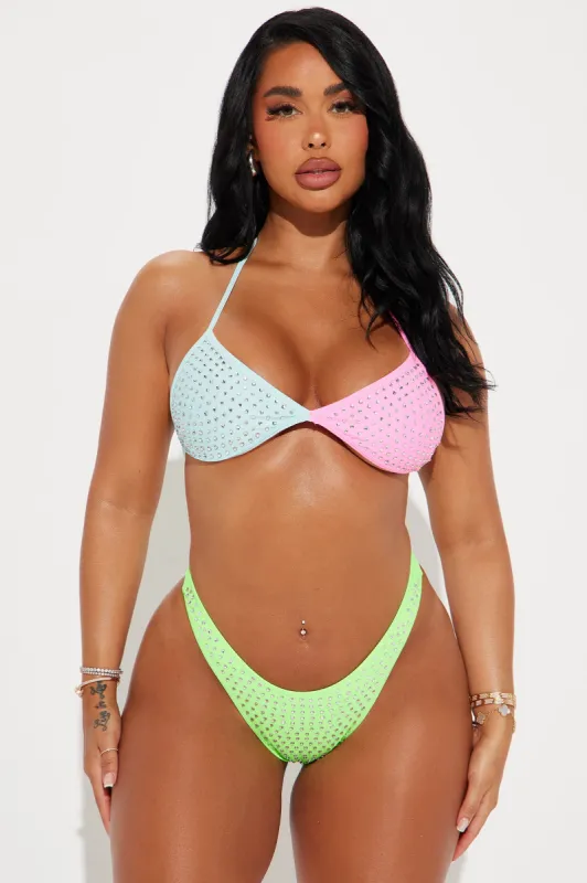 Keira Crystal 2 Piece Bikini - Multi Color sold by Fashion Nova