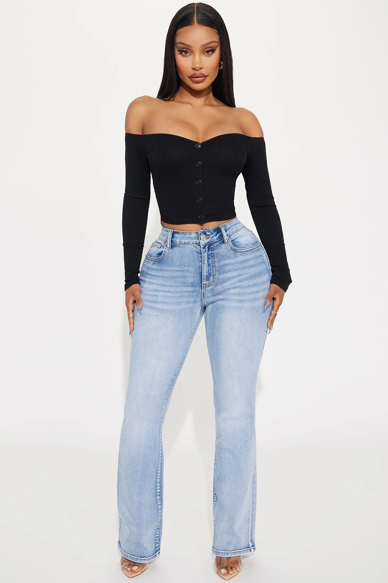 So His Type Stretch Bootcut Jeans - Light Wash sold by Fashion Nova