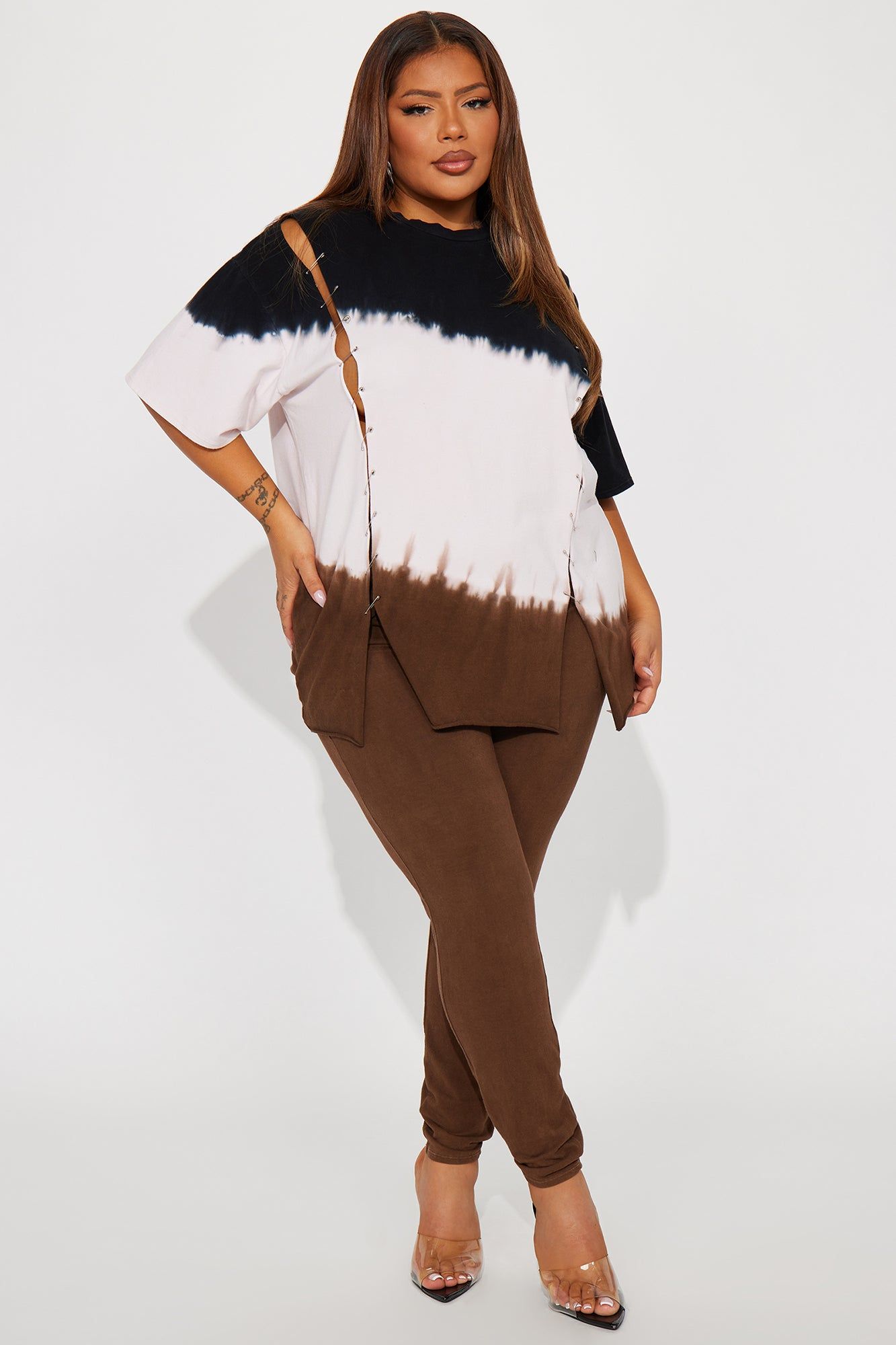 Told You Tie Dye Legging Set - Brown Combo sold by Fashion Nova product image thumbnail 4