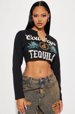Cowboys & Tequila Tee - Black sold by Fashion Nova