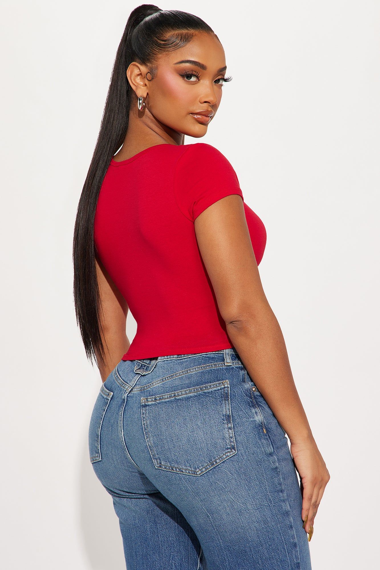 Natalie Short Sleeve Tee - Red sold by Fashion Nova product image thumbnail 3