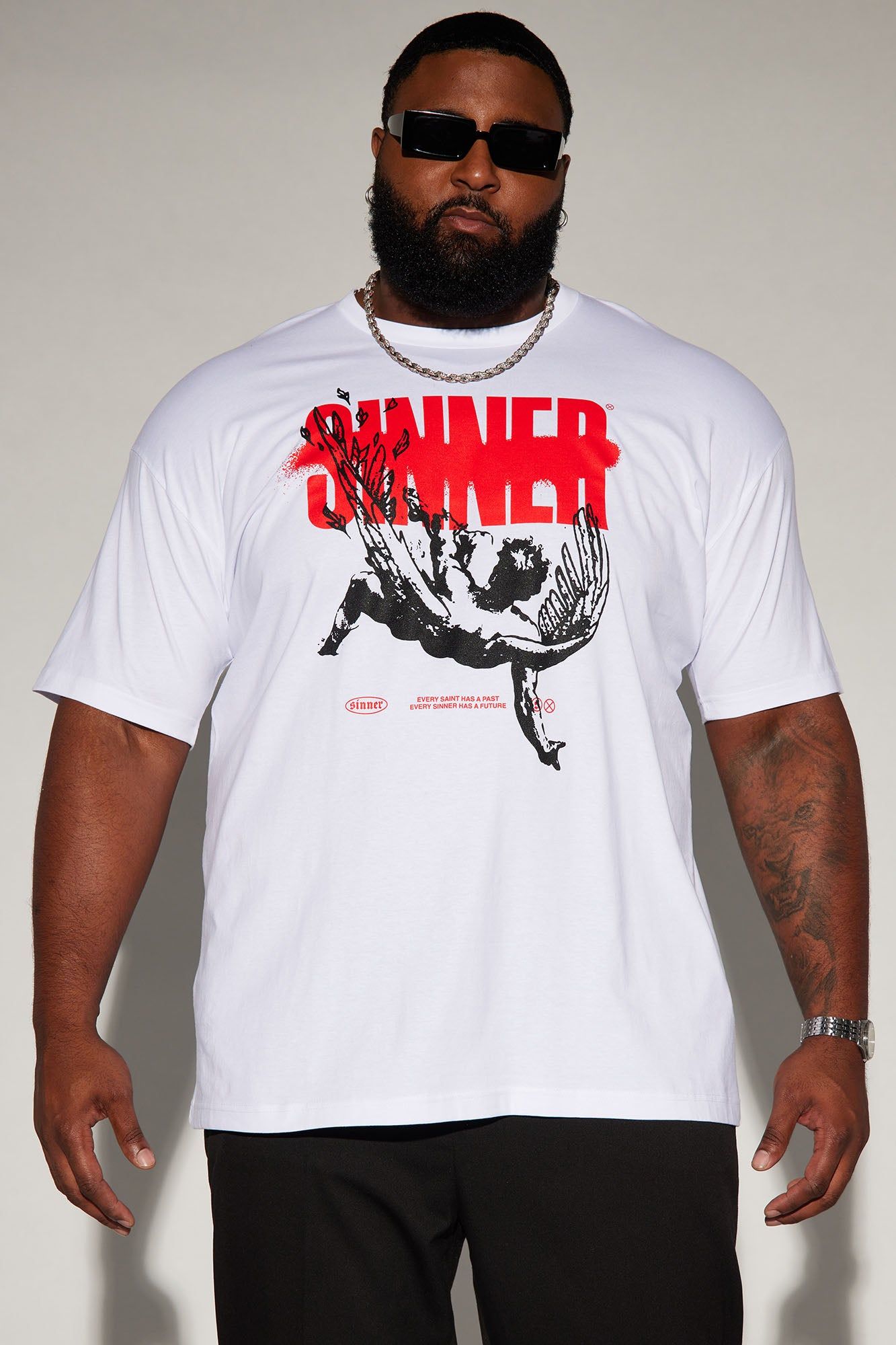 Fallen Sinner Short Sleeve Tee - White sold by Fashion Nova product image thumbnail 4