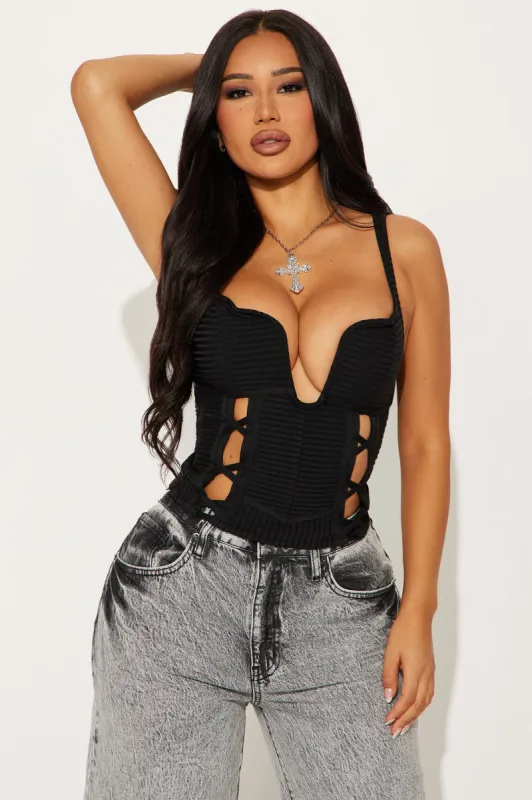 Blake Bandage Corset Top - Black sold by Fashion Nova