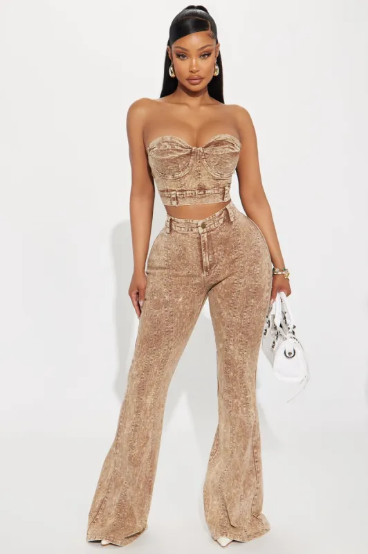 Bella Denim Pant Set - Camel sold by Fashion Nova