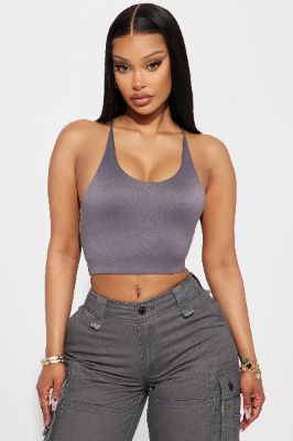 Rita Racerback Double Layered Top - Blue/combo sold by Fashion Nova
