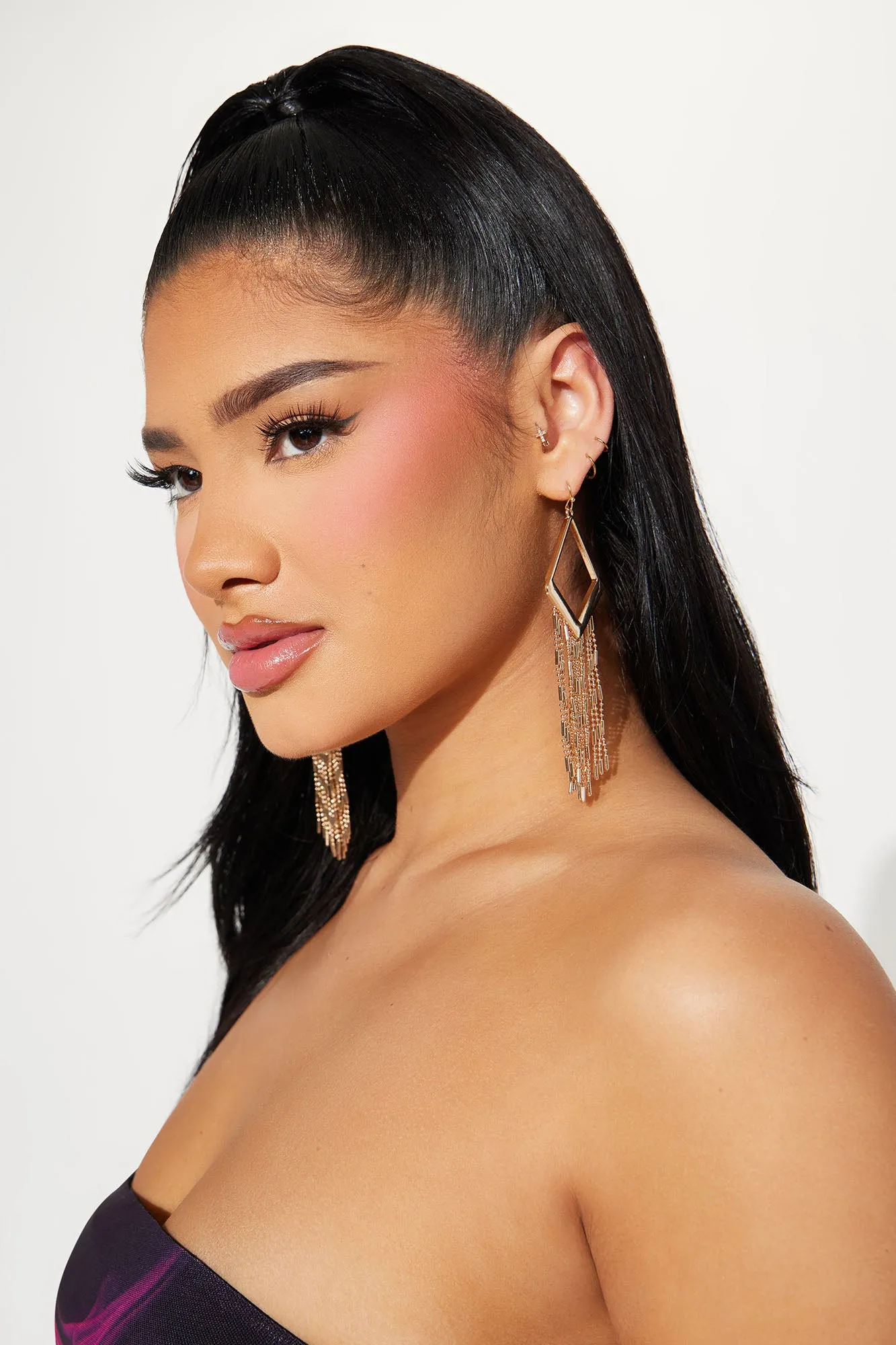Fringe Chain Earrings - Gold sold by Fashion Nova product image thumbnail 2