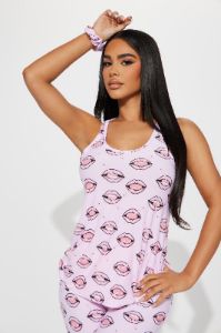 Kiss Kiss Babe PJ Jogger Set - Pink/combo sold by Fashion Nova