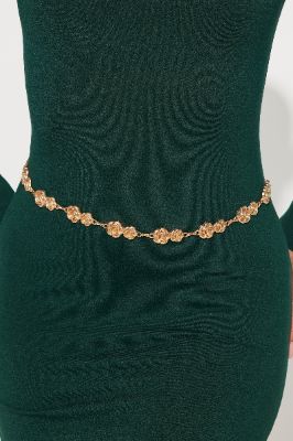 Rose Garden Chain Belt  - Gold sold by Fashion Nova