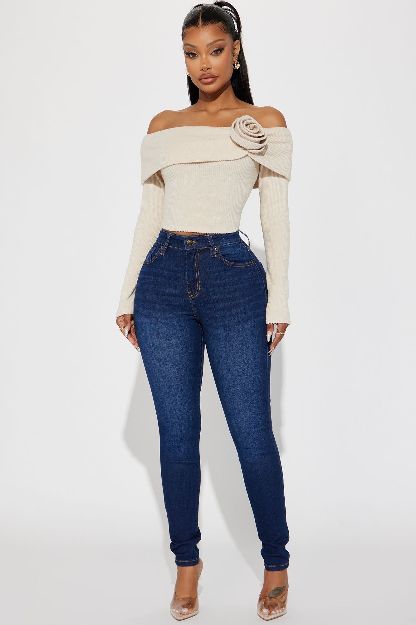 Kiley Control Curvy Stretch Skinny Jeans - Dark Wash sold by Fashion Nova