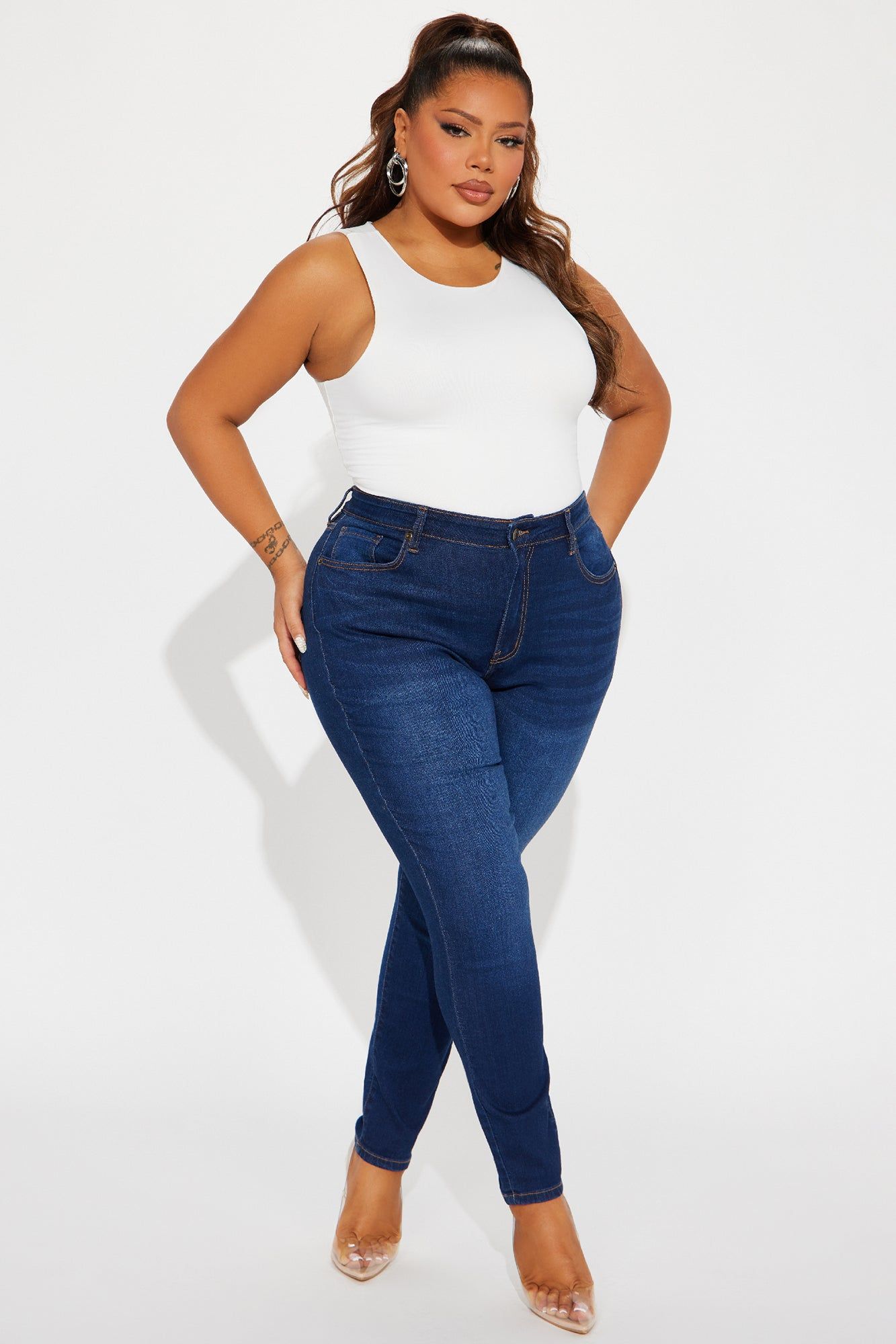 Kiley Control Curvy Stretch Skinny Jeans - Dark Wash sold by Fashion Nova product image thumbnail 5