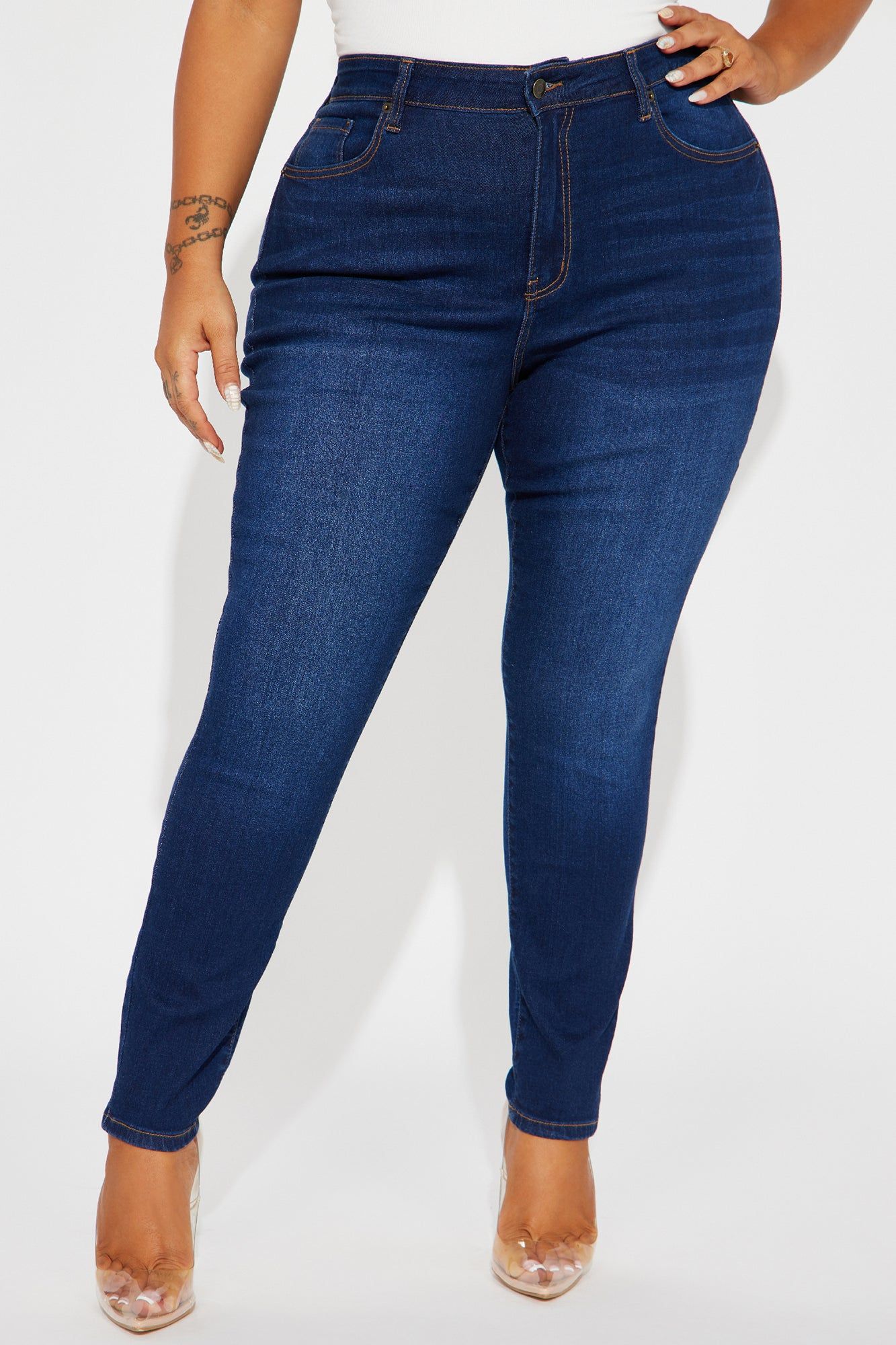 Kiley Control Curvy Stretch Skinny Jeans - Dark Wash sold by Fashion Nova product image thumbnail 6