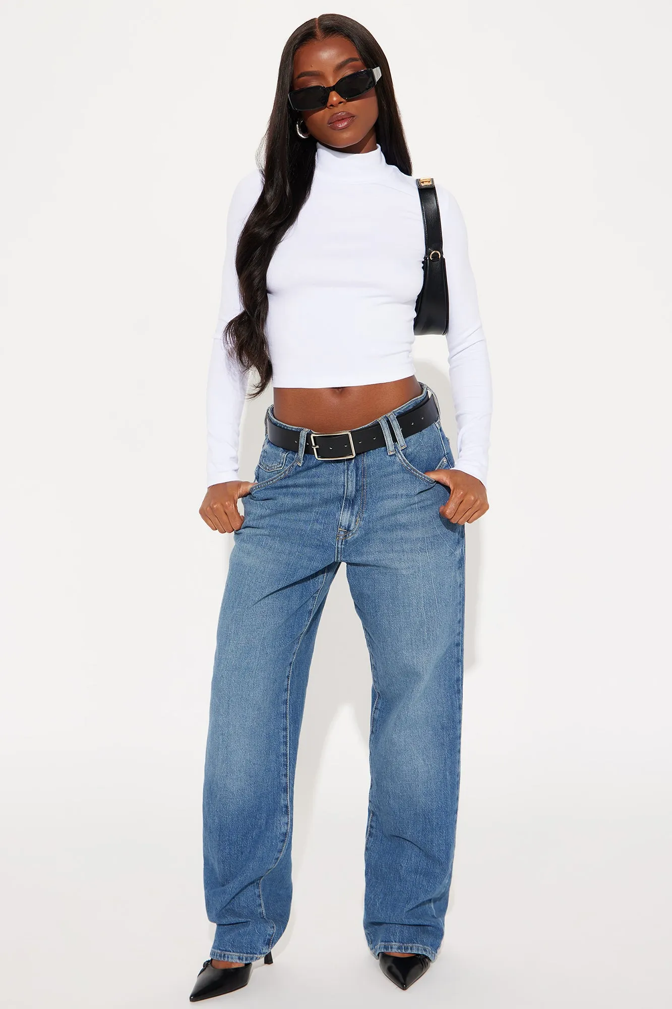 Sabrina Mock Neck Long Sleeve Top - White sold by Fashion Nova product image thumbnail 2