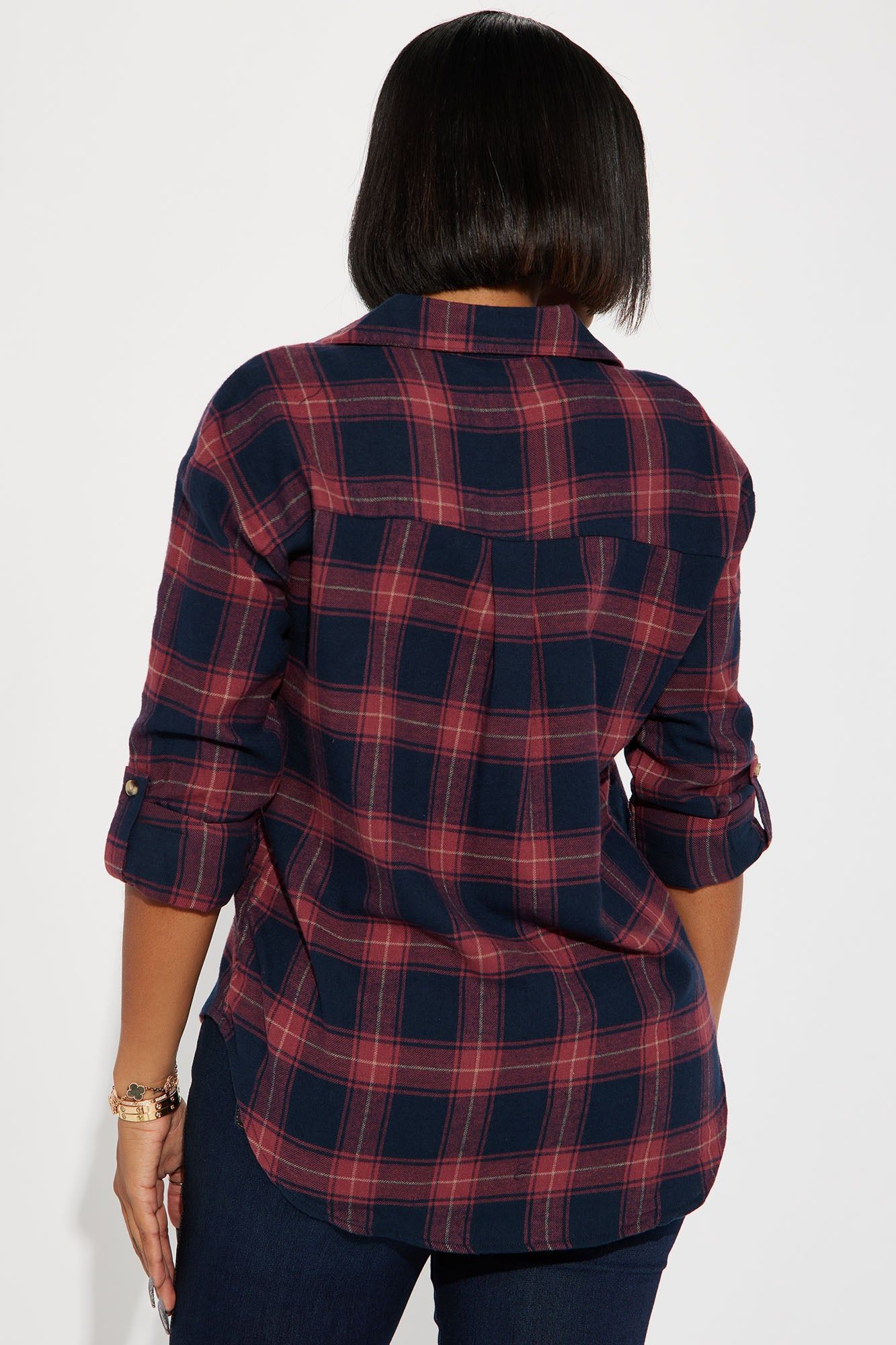 Keegan Plaid Shirt - Navy/combo sold by Fashion Nova product image thumbnail 3