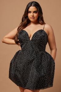 Giselle Embellished Mini Dress - Black sold by Fashion Nova