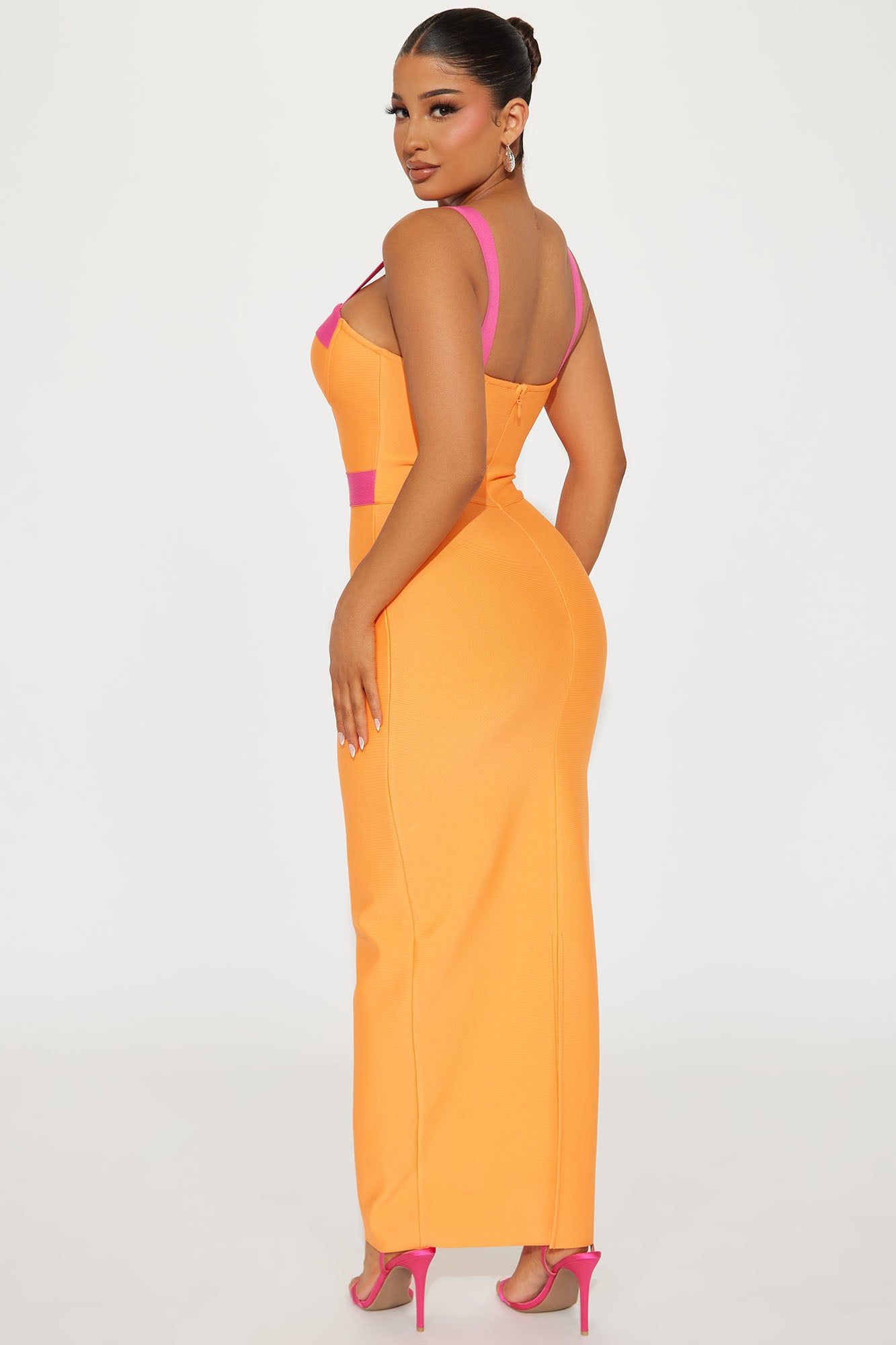 Amayah Bandage Maxi Dress - Orange/combo sold by Fashion Nova product image thumbnail 3
