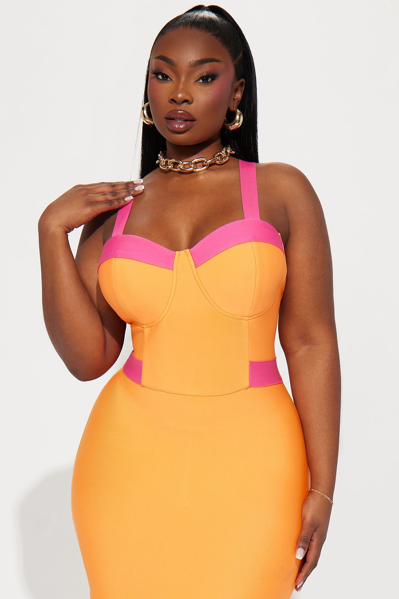 Amayah Bandage Maxi Dress - Orange/combo sold by Fashion Nova product image thumbnail 5