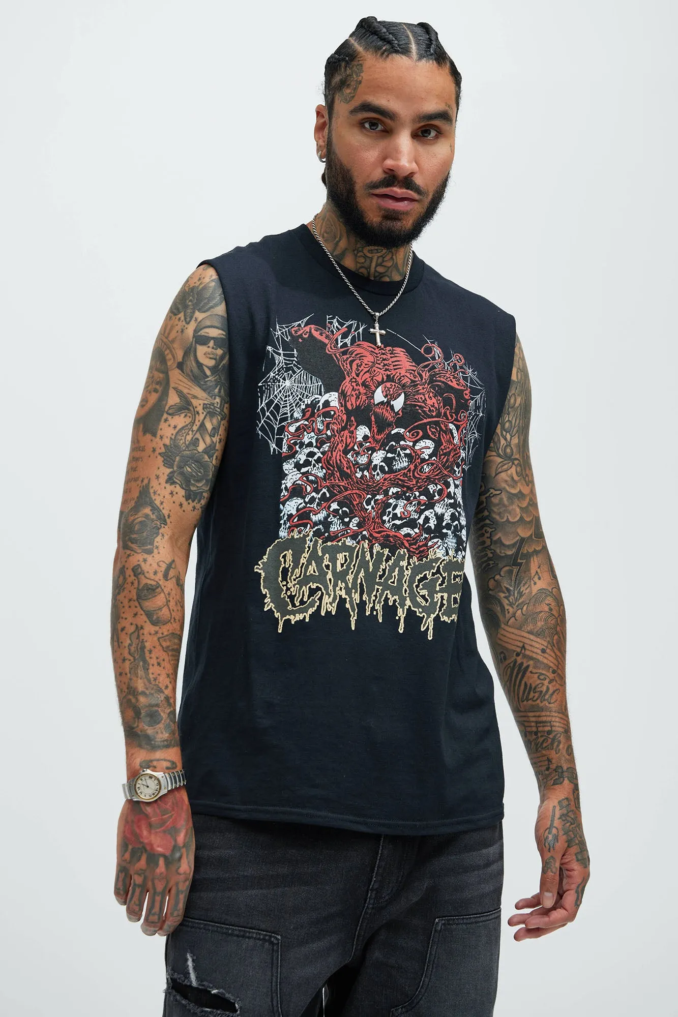 Marvel Carnage Sleeveless Tee - Black sold by Fashion Nova