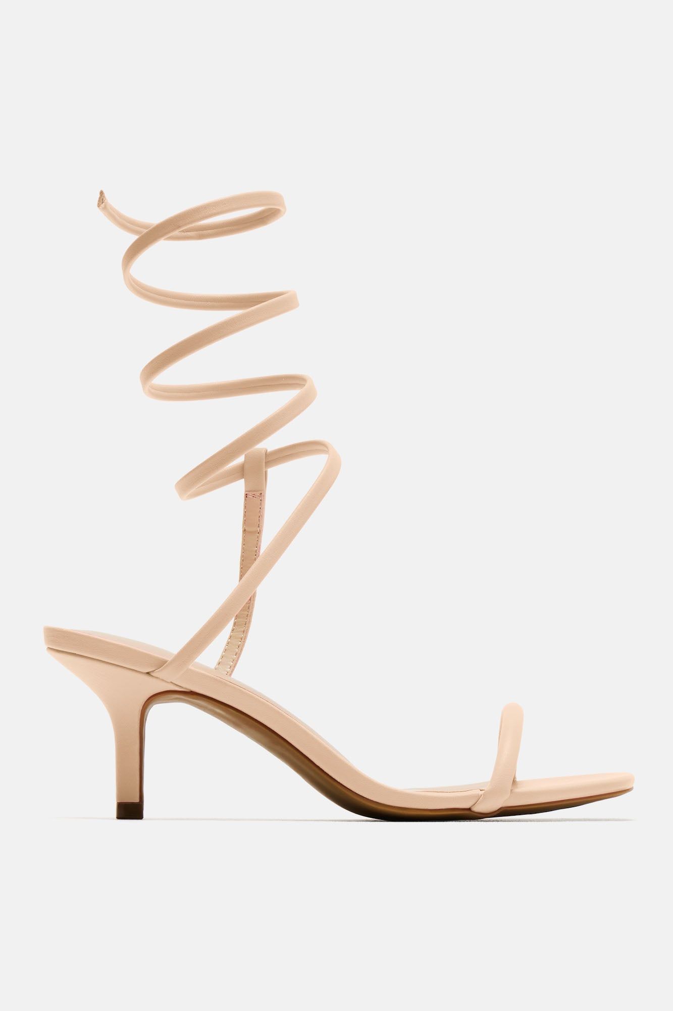 All Time Fav Wrap Up Heels - Nude sold by Fashion Nova