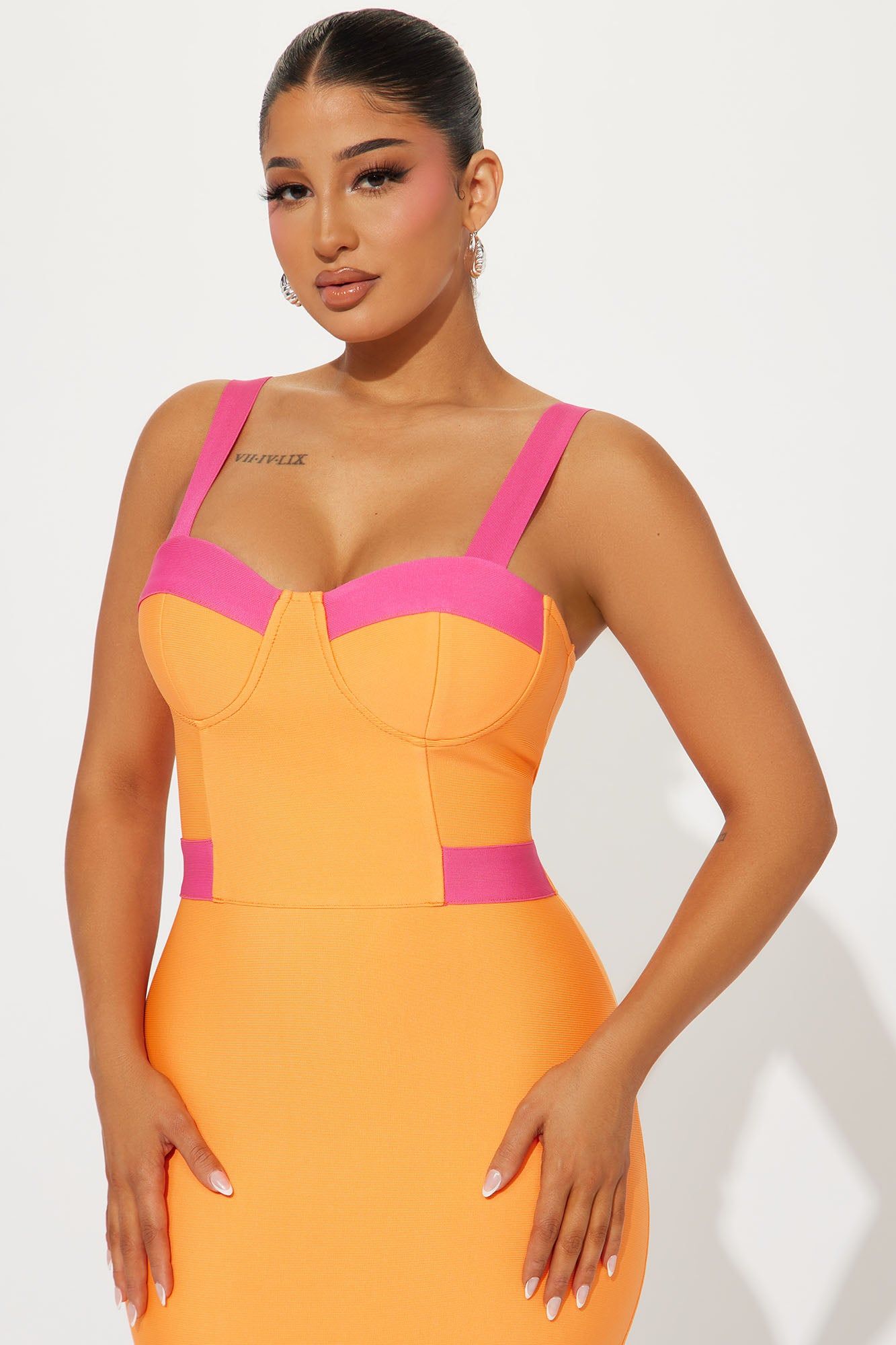 Amayah Bandage Maxi Dress - Orange/combo sold by Fashion Nova product image thumbnail 2