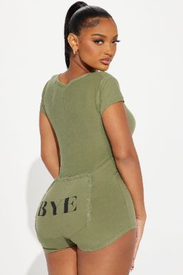 Boy Bye PJ Romper Onesie - Green sold by Fashion Nova
