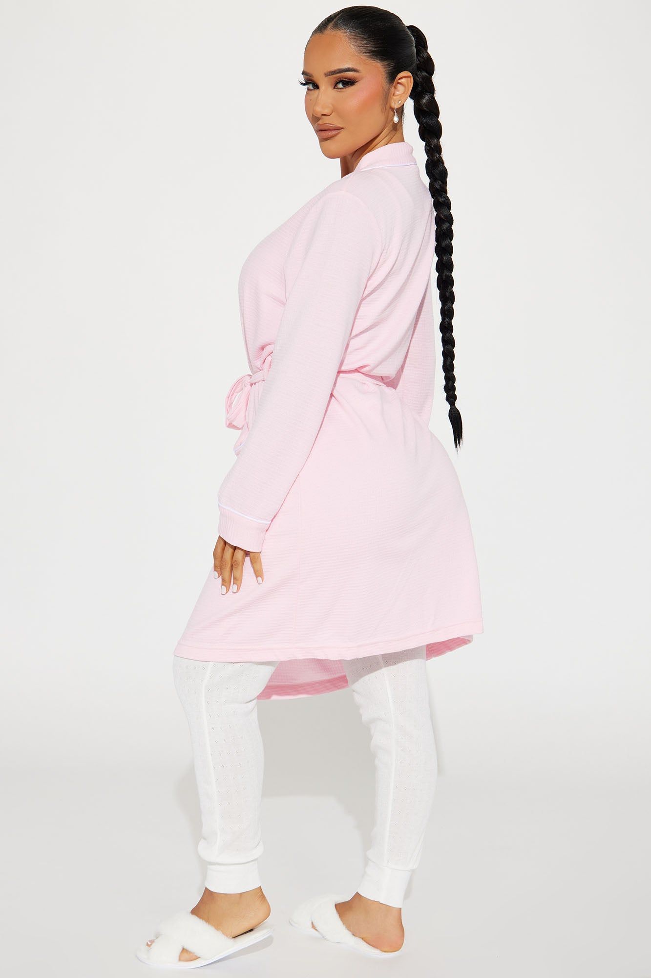 Time To Relax Waffle PJ Robe - Pink sold by Fashion Nova product image thumbnail 3