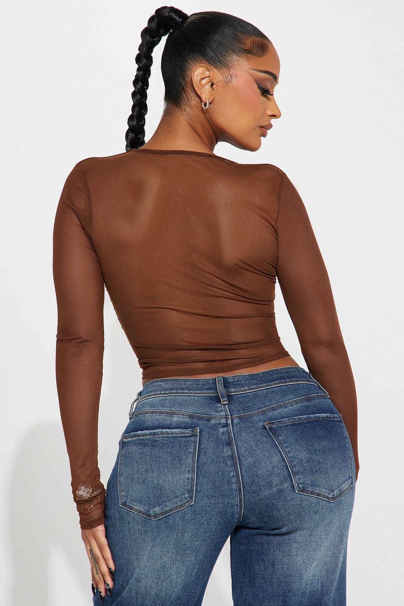 Slice Of Life Mesh Top - Brown sold by Fashion Nova product image thumbnail 3
