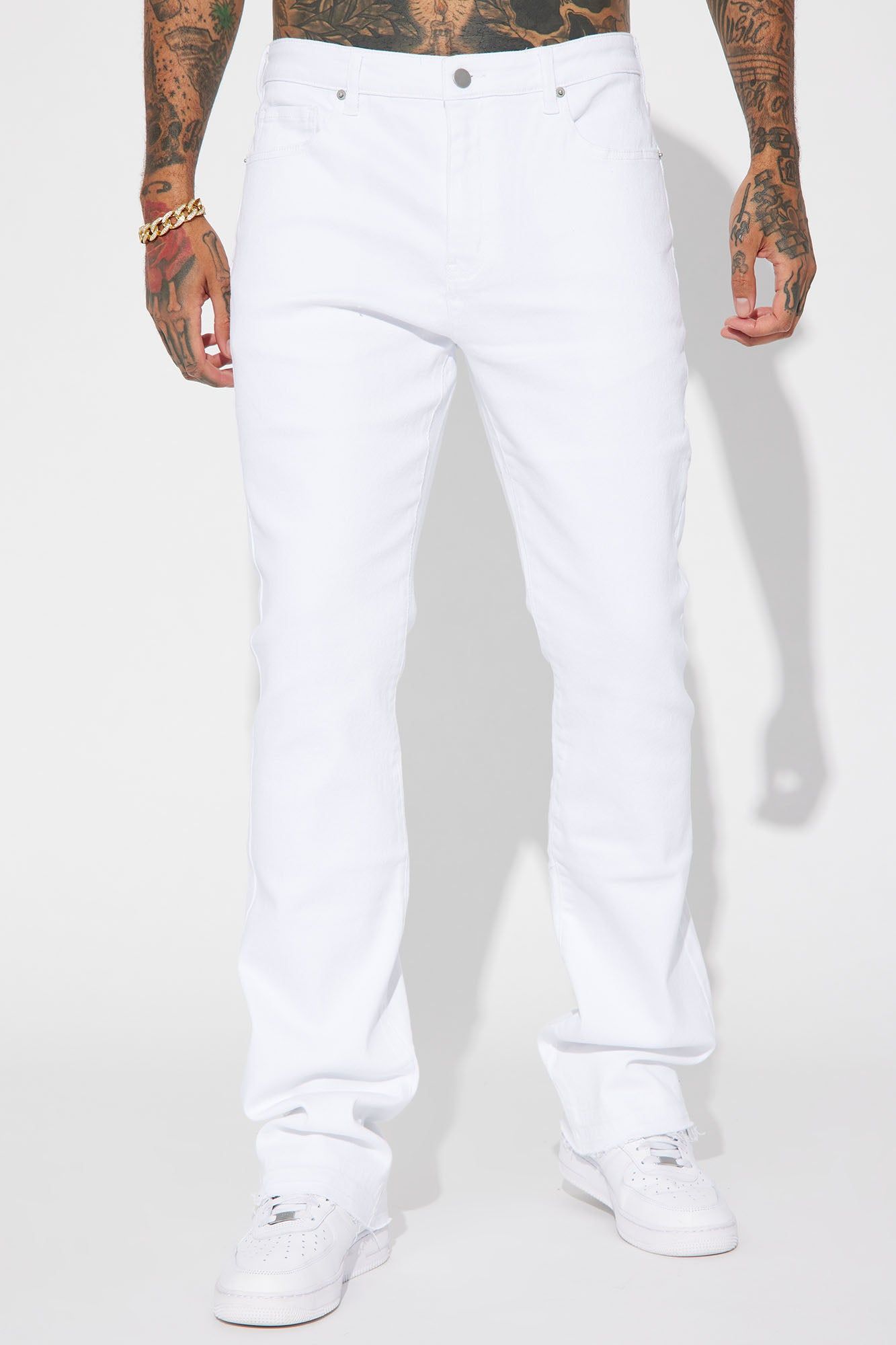 Cornell Stacked Skinny Flare Jeans - White sold by Fashion Nova product image thumbnail 3