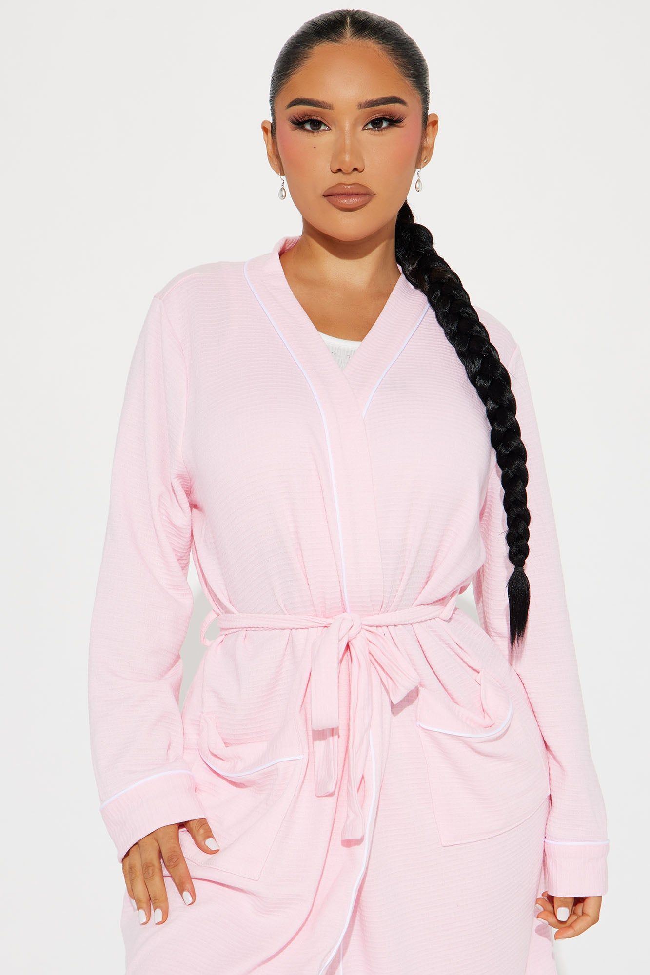 Time To Relax Waffle PJ Robe - Pink sold by Fashion Nova product image thumbnail 2