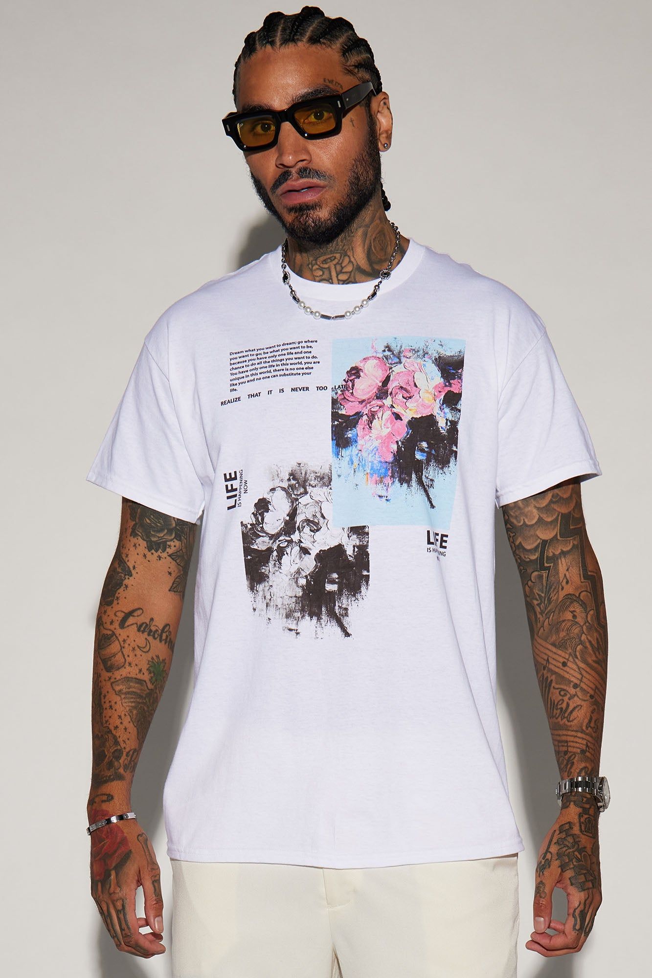 Life Short Sleeve Tee - White sold by Fashion Nova