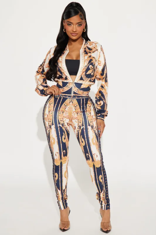 Getting Attention Legging Set - Gold/combo sold by Fashion Nova