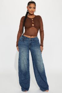 Slice Of Life Mesh Top - Brown sold by Fashion Nova