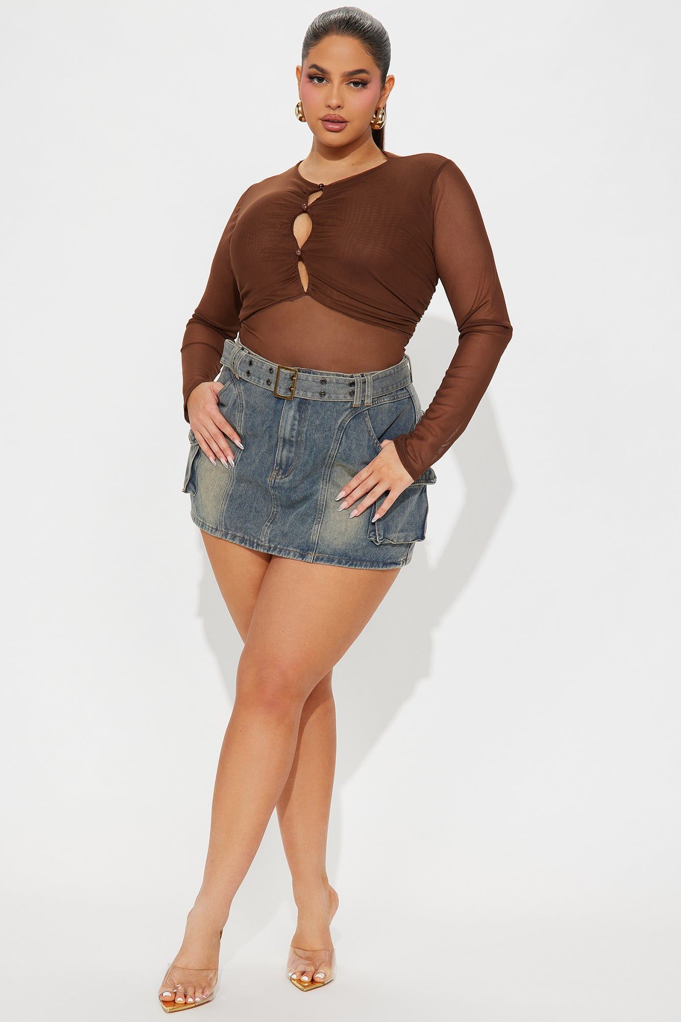 Slice Of Life Mesh Top - Brown sold by Fashion Nova product image thumbnail 5