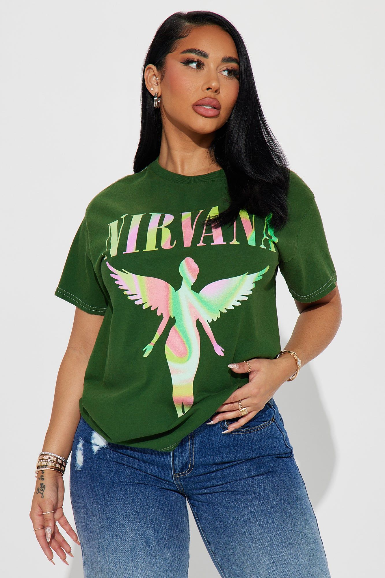 Nirvana Marble Filled In Utero Tee - Hunter sold by Fashion Nova