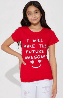Mini I Will Make The Future Awesome Tee II - Red sold by Fashion Nova