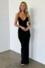 Valentina Laced Up Maxi Dress - Black sold by Fashion Nova