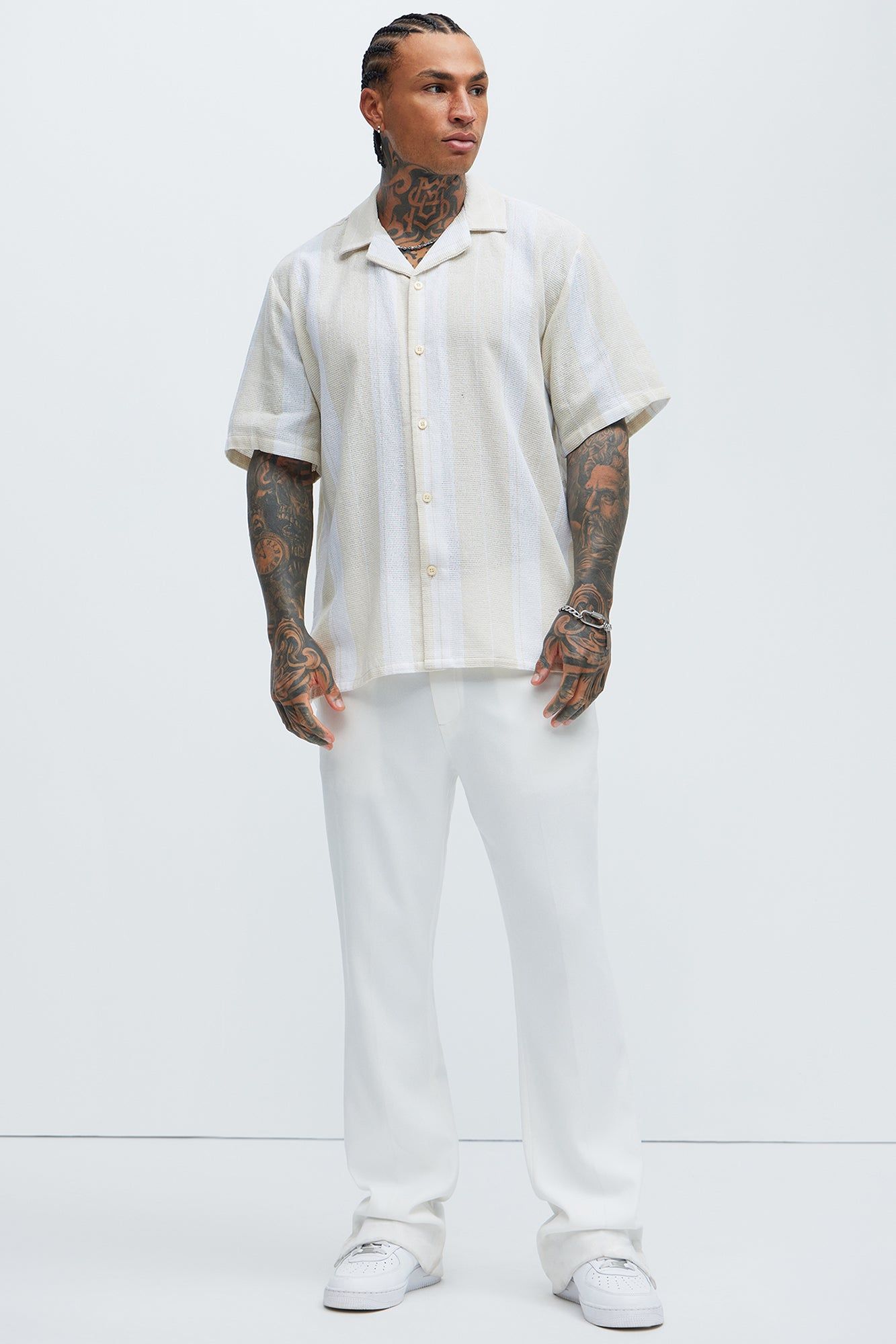 Level Striped Shirt - Off White sold by Fashion Nova product image thumbnail 2