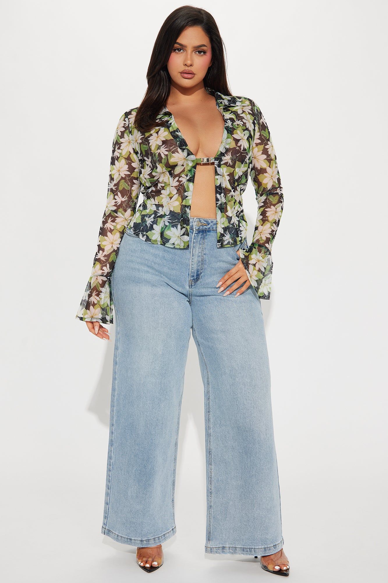 Maevin Mesh Top - Green/combo sold by Fashion Nova product image thumbnail 4