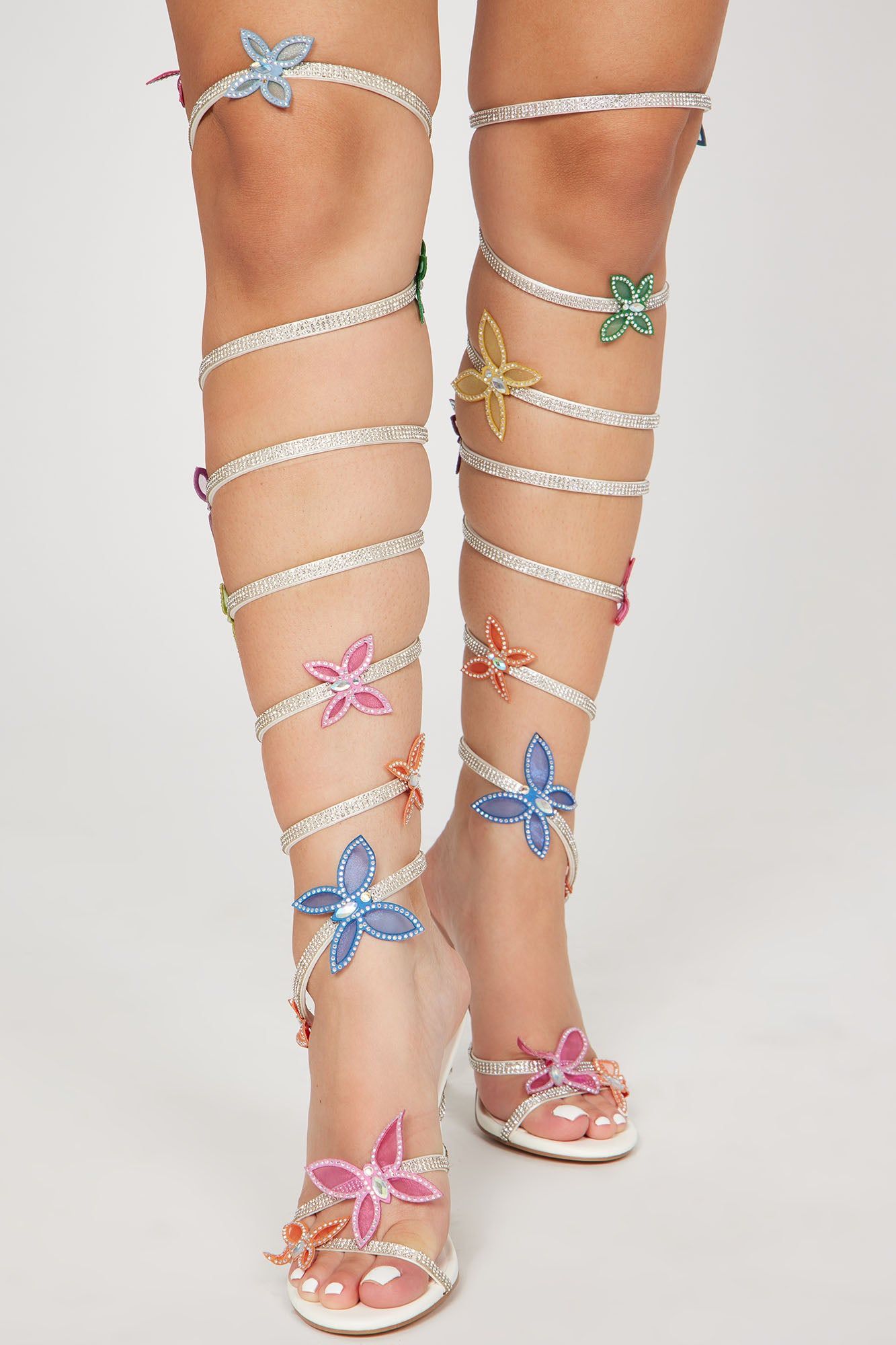 Butterflying Around Wrap Up Heeled Sandals - Multi Color sold by Fashion Nova product image thumbnail 2