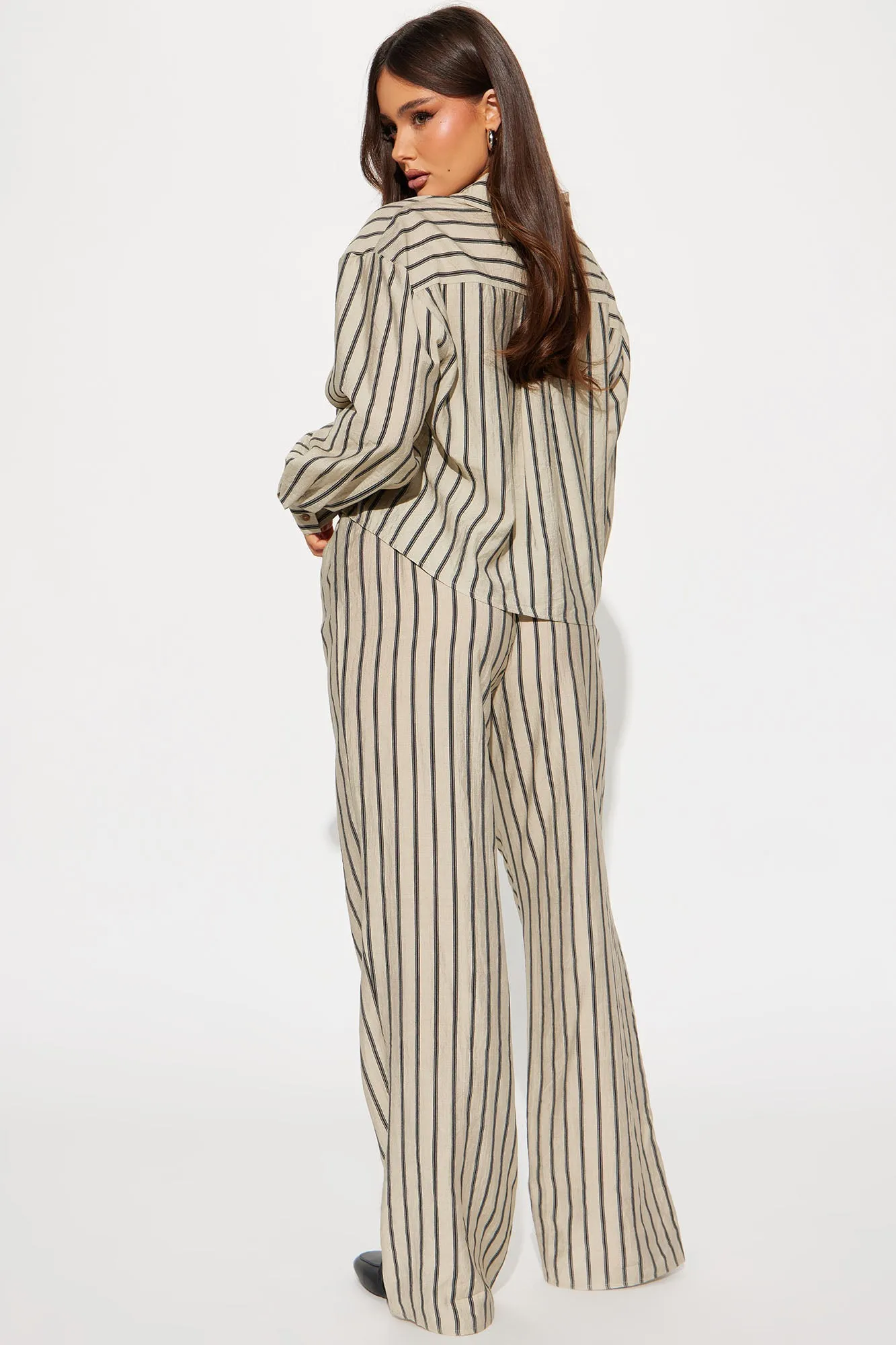So Cute Pinstripe Pant Set - Taupe/combo sold by Fashion Nova product image thumbnail 3
