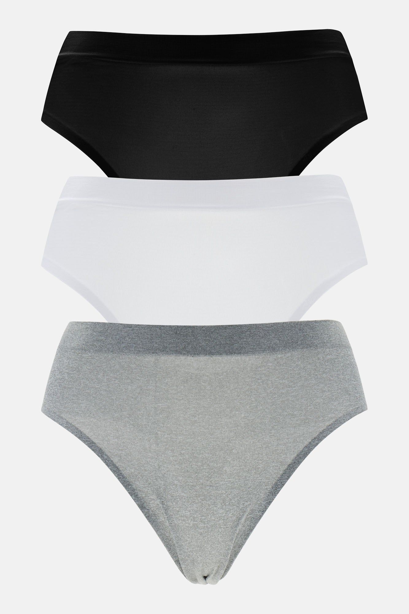 Smooth And Seamless Hipster 3 Pack Panties - Grey/combo sold by Fashion Nova