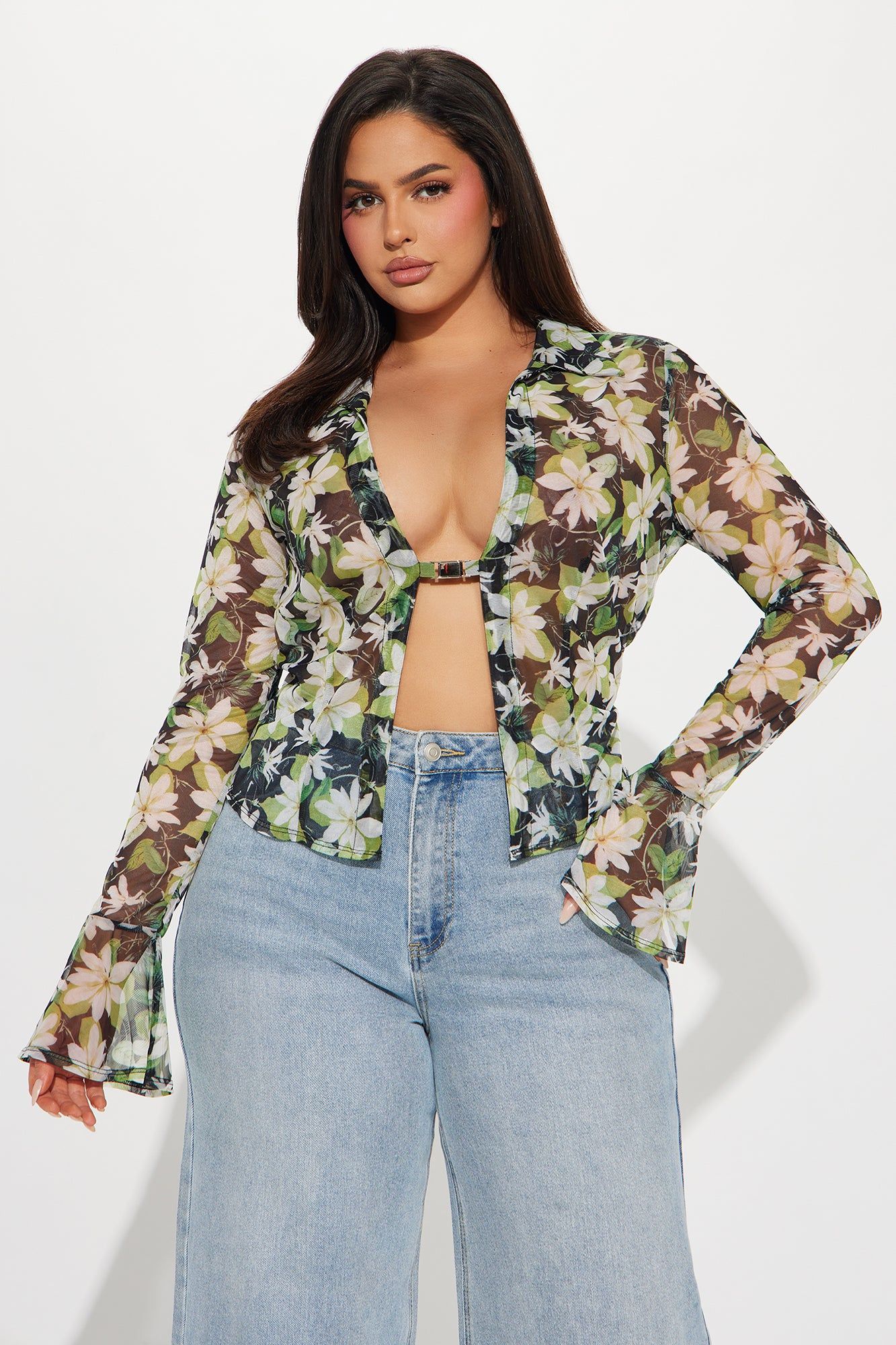 Maevin Mesh Top - Green/combo sold by Fashion Nova product image thumbnail 5