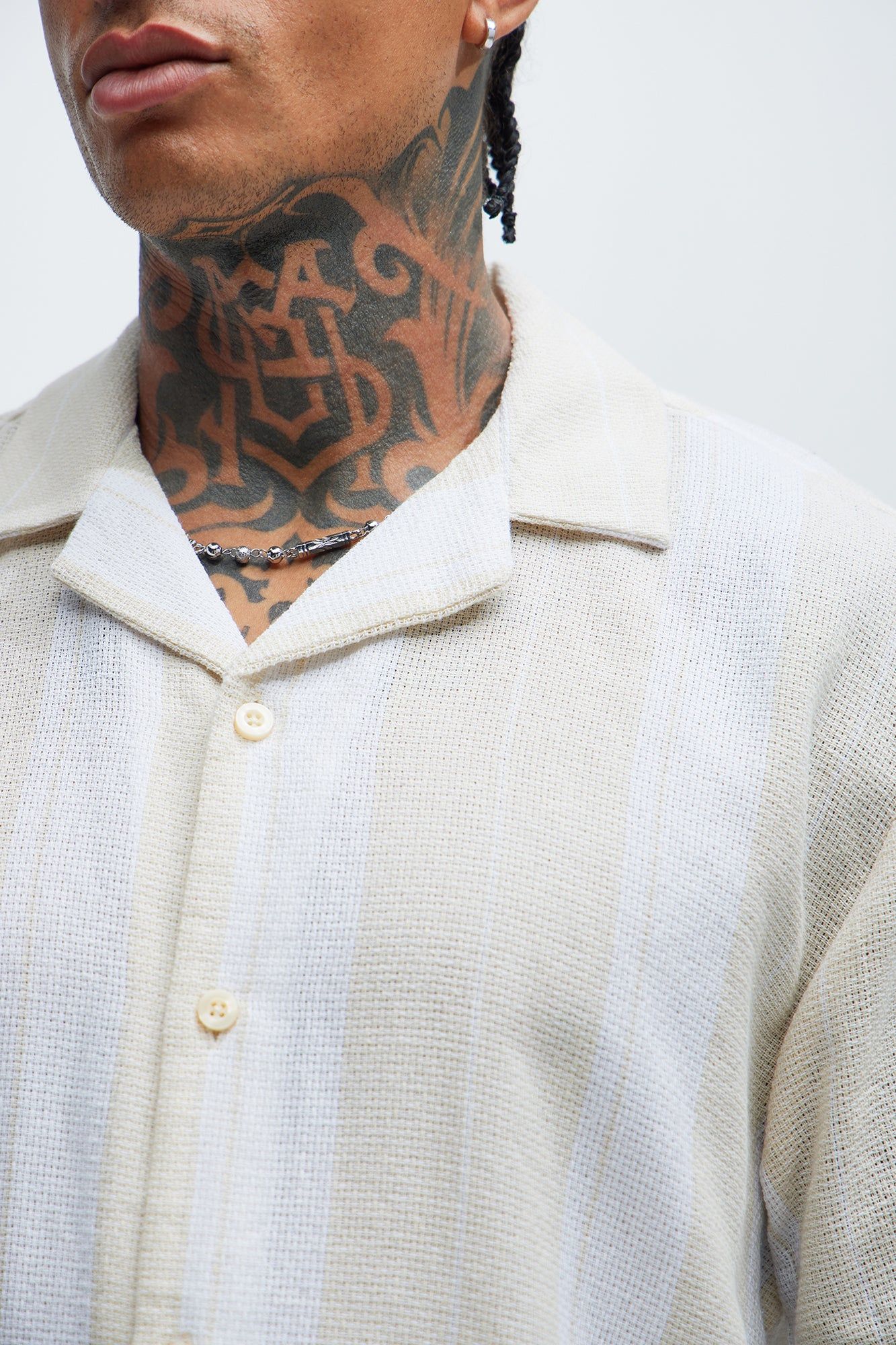 Level Striped Shirt - Off White sold by Fashion Nova product image thumbnail 3