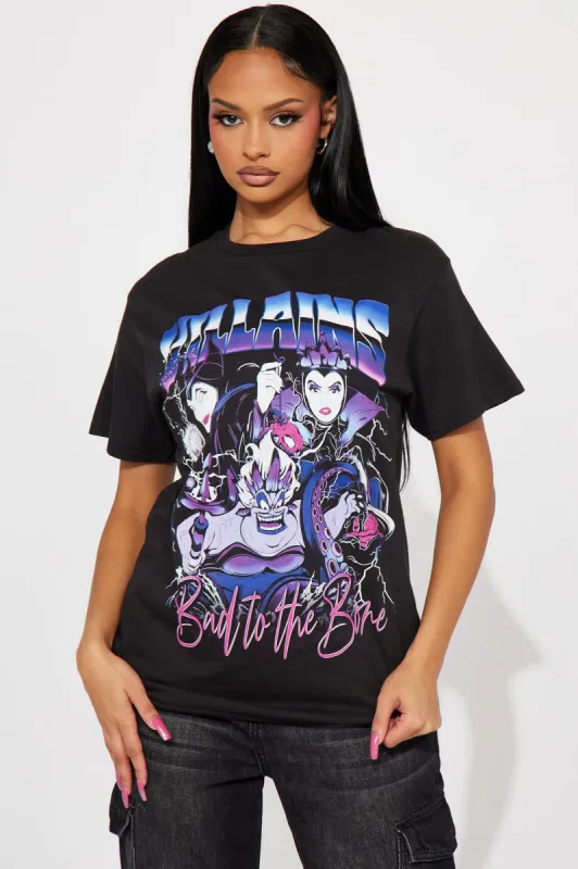 Bad To The Bone Disney Villains Tee - Black sold by Fashion Nova