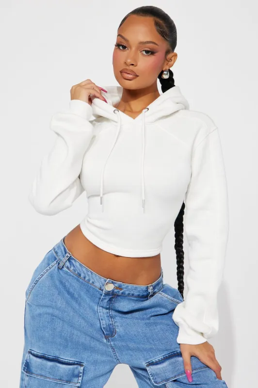 Strap Me Up Lounge Hoodie - White sold by Fashion Nova