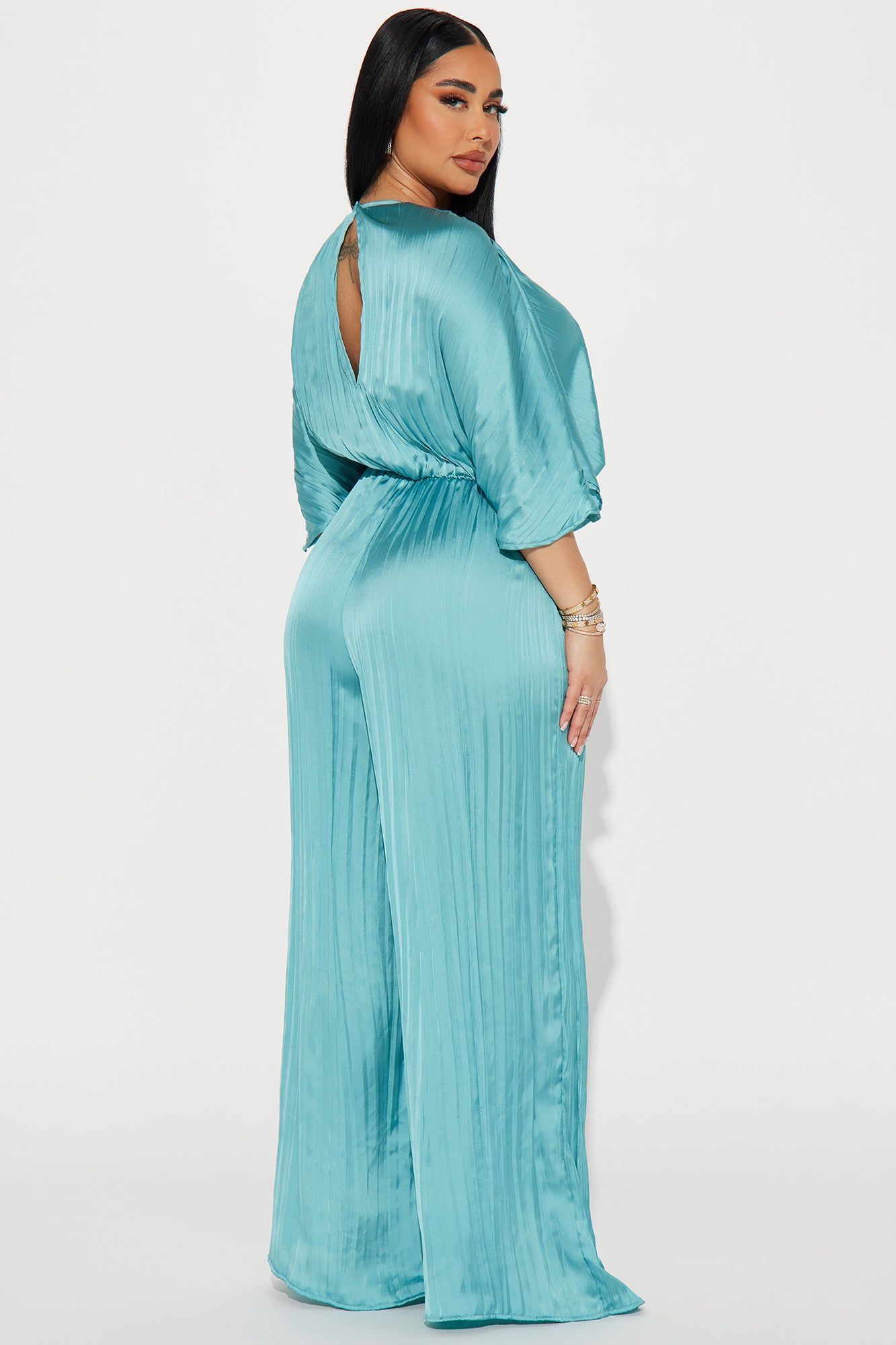 Take Me To Italy Satin Jumpsuit - Aqua sold by Fashion Nova product image thumbnail 3